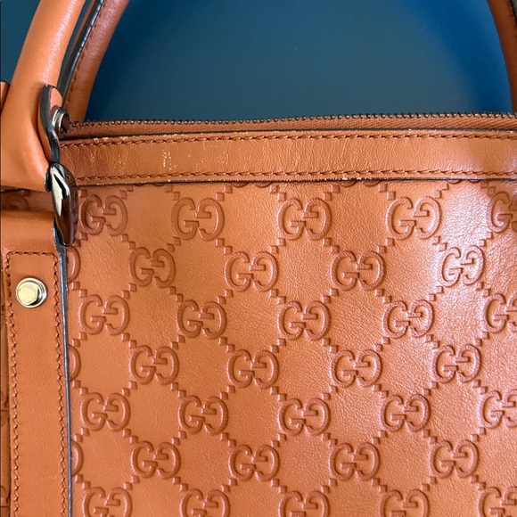 Gucci Tan Leather Logo Tote - Picture 8 of 16